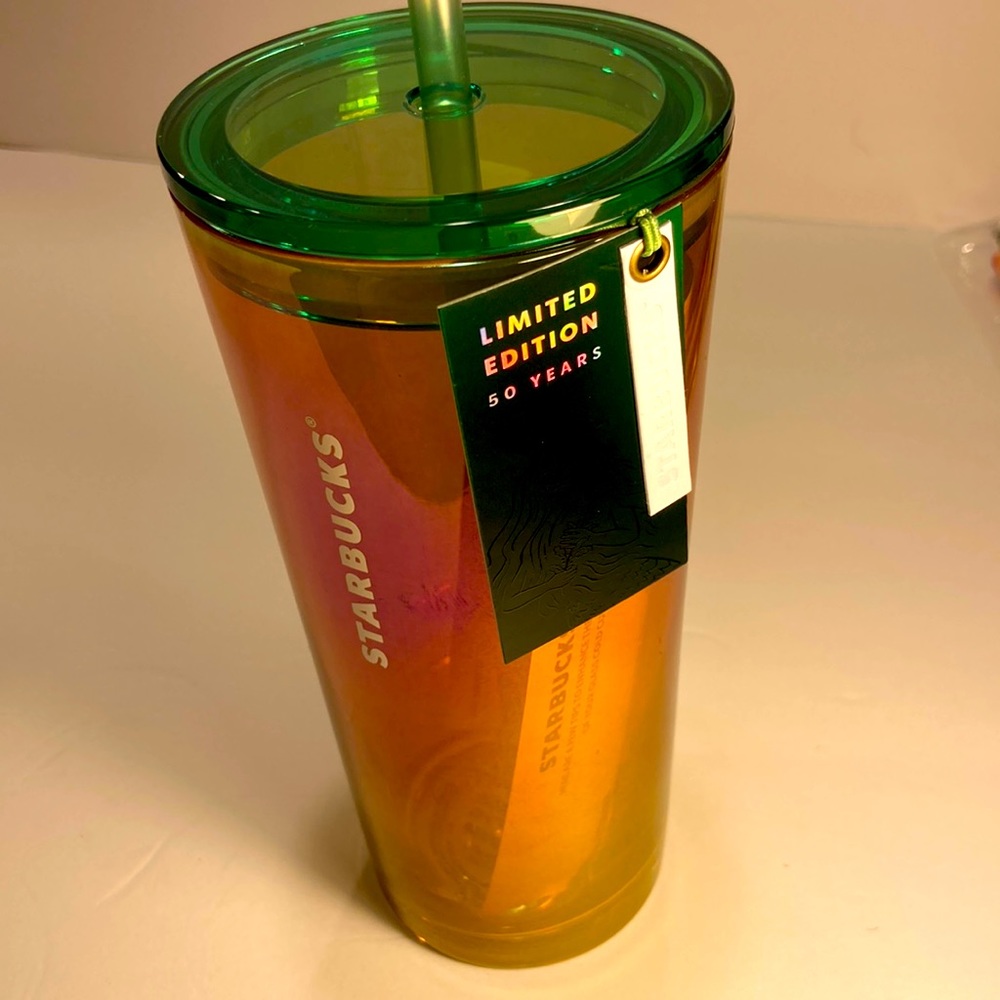 RARE Starbucks GLASS 50th anniversary tumbler